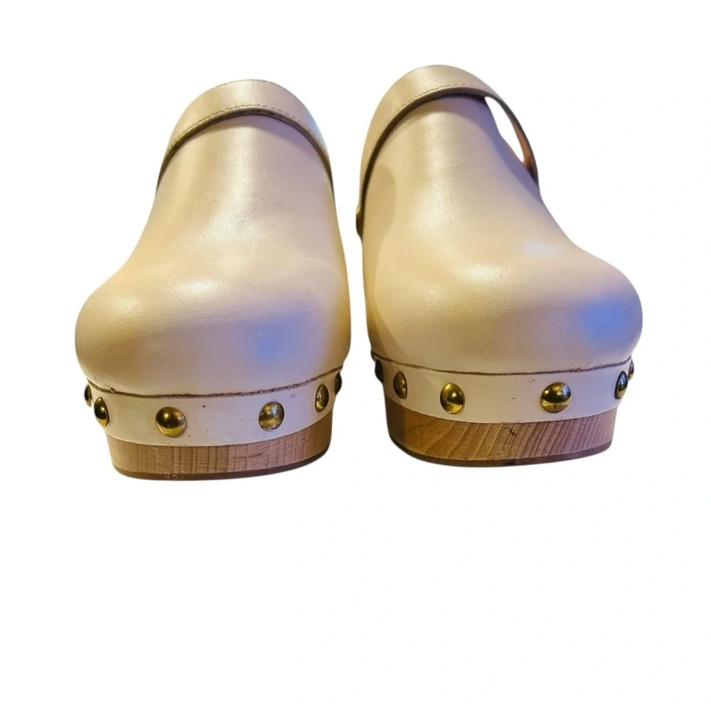 J.Crew dusty ivory Size 7 Grace Convertible Leather Clogs